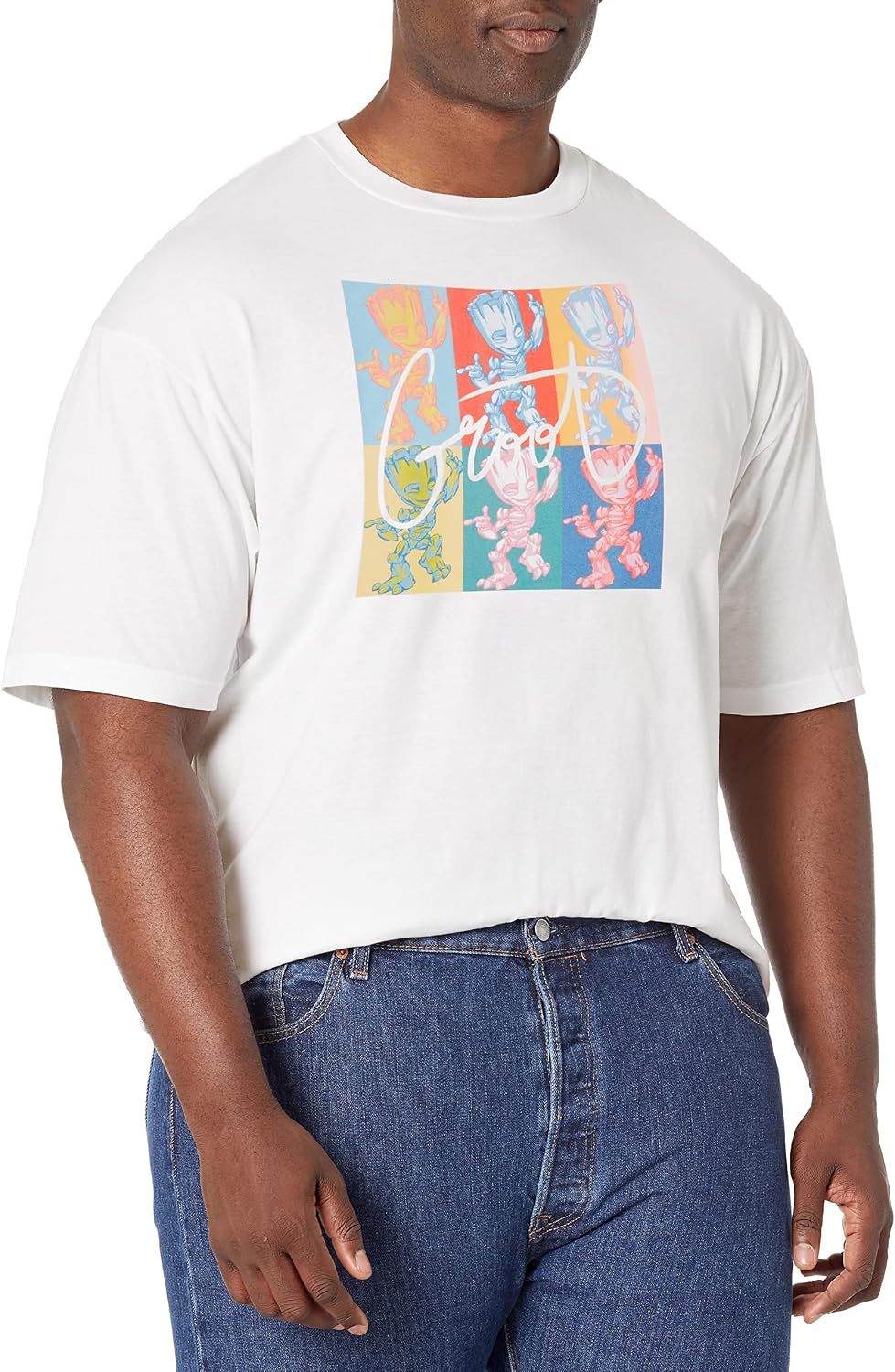 Marvel Classic Pop Art Groot Men's Tops Short Sleeve Tee Shirt T-Shirt | Aesthetic Streetwear