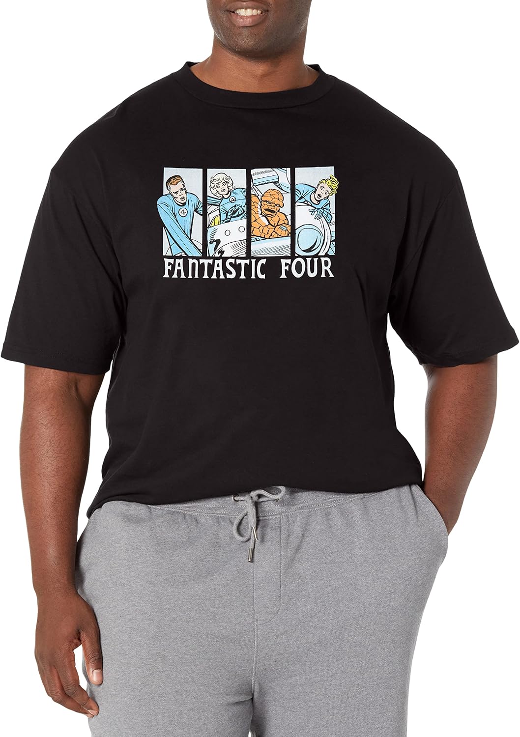 Marvel Big & Tall Classic Four Fantastic Comic Men's Tops Short Sleeve Tee Shirt T-Shirt | US Viral Style