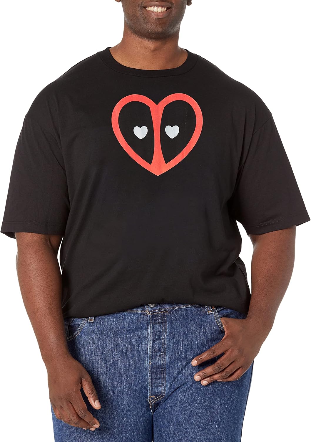 Marvel Classic Deadpool Heart Logo Men's Tops Short Sleeve Tee Shirt T-Shirt | Best Seller