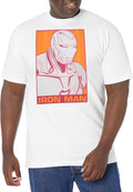 Marvel Big & Tall Pop Iron Man Men's Tops Short Sleeve Tee Shirt, White, XX-Large T-Shirt | US Viral Style