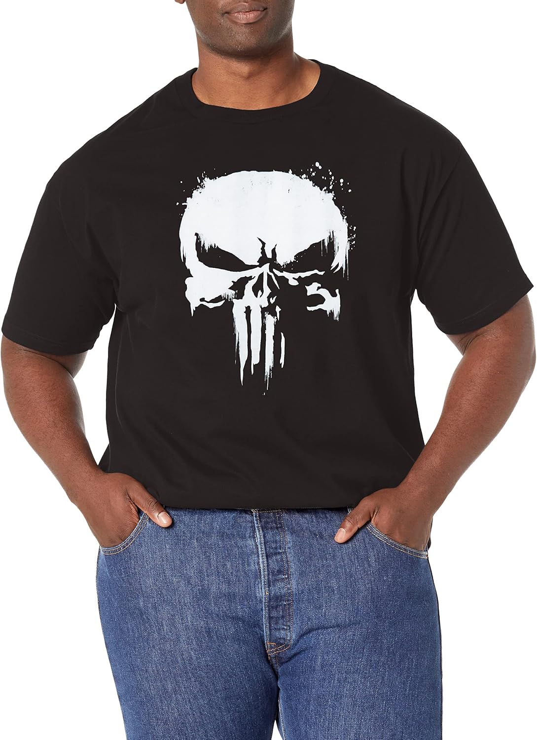 Marvel Big & Tall Punisher Whiteout Men's Tops Short Sleeve Tee Shirt T-Shirt | Best Seller