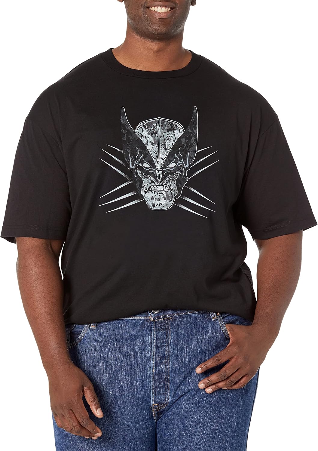 Marvel Big & Tall Classic Wolverine Face Men's Tops Short Sleeve Tee Shirt T-Shirt | Best Seller