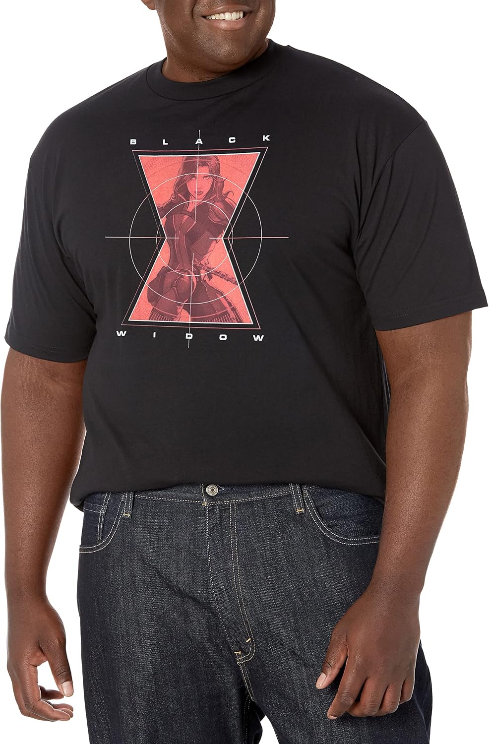 Marvel Big & Tall Widow Target Men's Tops Short Sleeve Tee Shirt T-Shirt | Aesthetic Streetwear