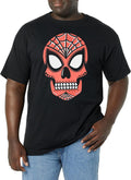Marvel Big & Tall Classic Spider-Man Sugar Skull Men's Tops Short Sleeve Tee Shirt T-Shirt | Premium Quality