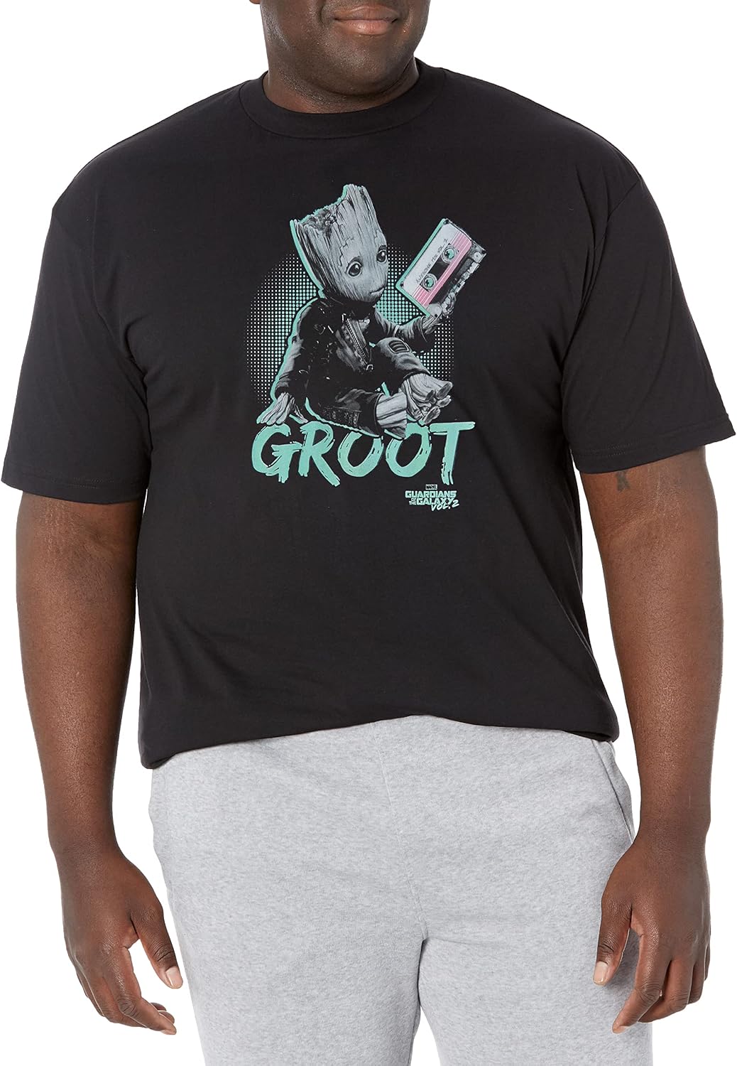 Marvel Neon Baby Groot Men's Tops Short Sleeve Tee Shirt T-Shirt | Best Seller