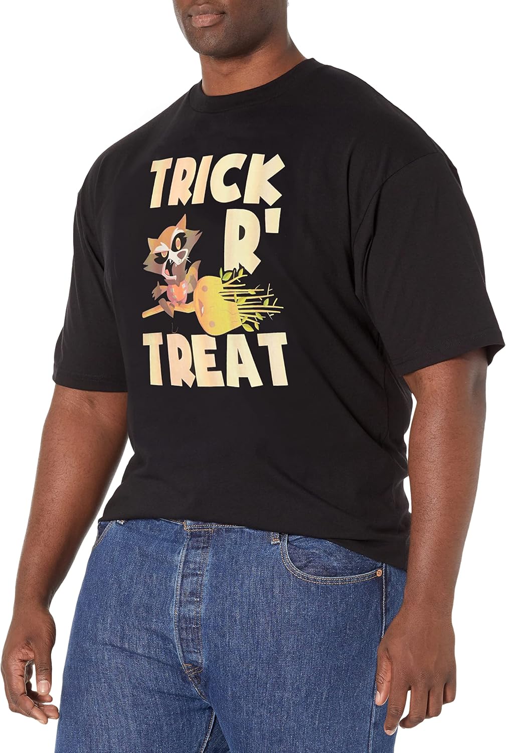 Marvel Big & Tall Classic Rocketgroot Halloween Men's Tops Short Sleeve Tee Shirt T-Shirt | Trending 2025