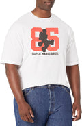 Nintendo 85 with Mario Silhouette Men's Tall Tops Short Sleeve Tee Shirt White T-Shirt | Aesthetic Streetwear