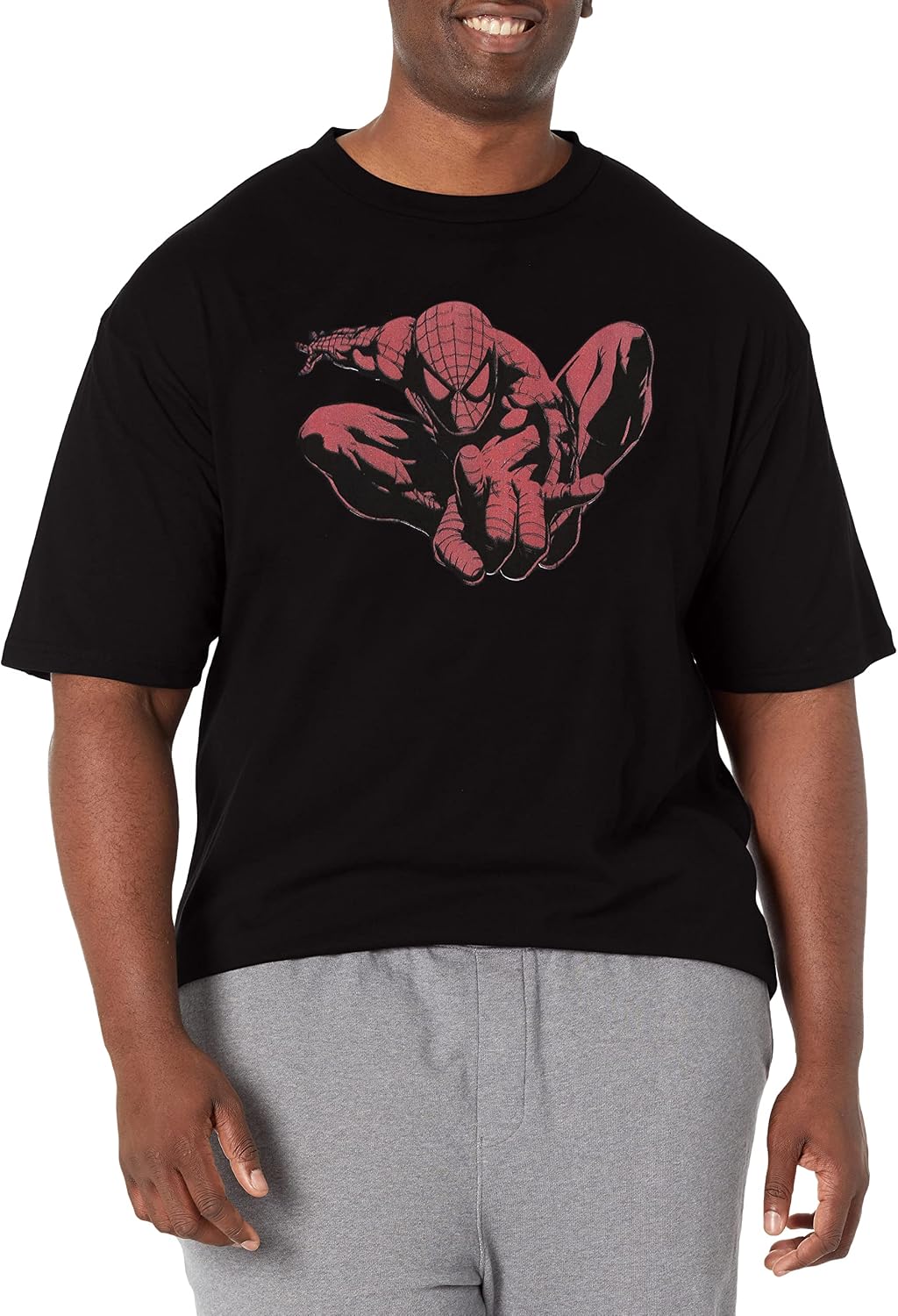 Marvel Big & Tall Classic Spider Leaptonal Men's Tops Short Sleeve Tee Shirt T-Shirt | Premium Quality