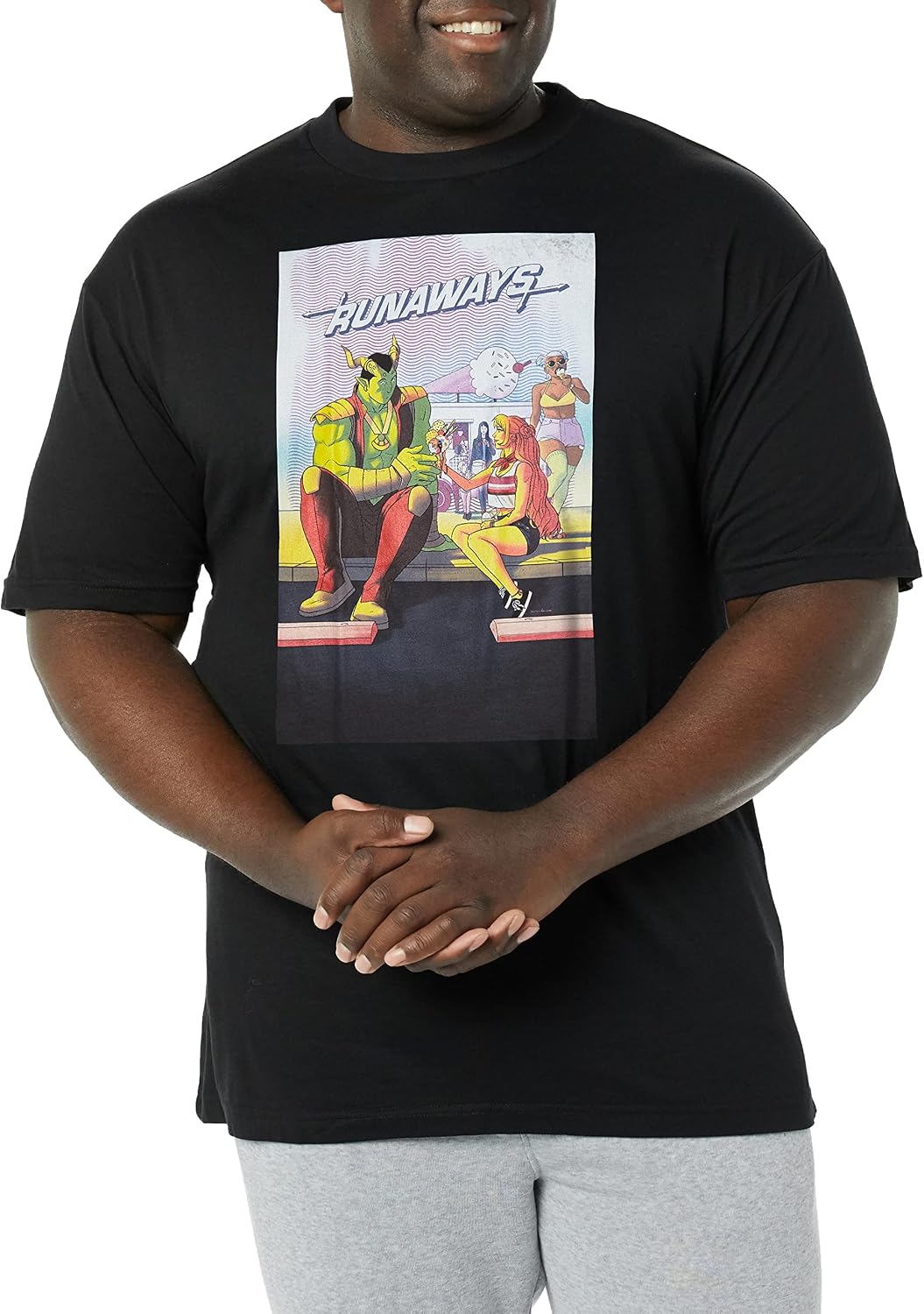 Marvel Big & Tall Classic The Runaways Men's Tops Short Sleeve Tee Shirt, Black, 4X-Large T-Shirt | US Viral Style