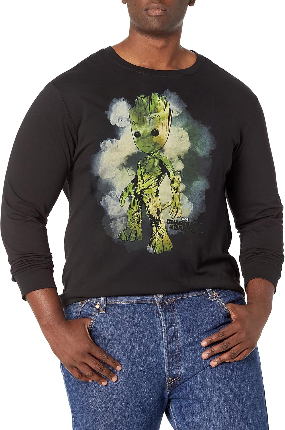 Marvel Watercolor Groot Men's Tops Short Sleeve Tee Shirt T-Shirt | Best Seller