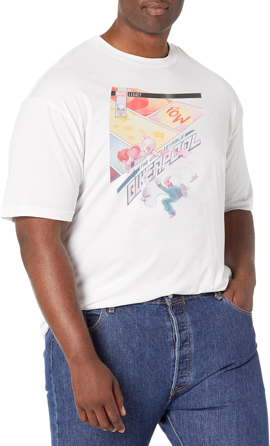 Marvel Big & Tall Classic Gwenpool Cover Men's Tops Short Sleeve Tee Shirt T-Shirt | Aesthetic Streetwear