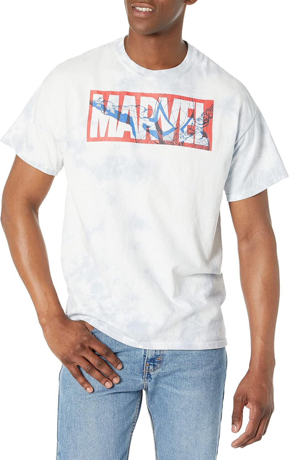 Marvel Universe Peter Logo Young Men's Short Sleeve Tee Shirt T-Shirt | Aesthetic Streetwear
