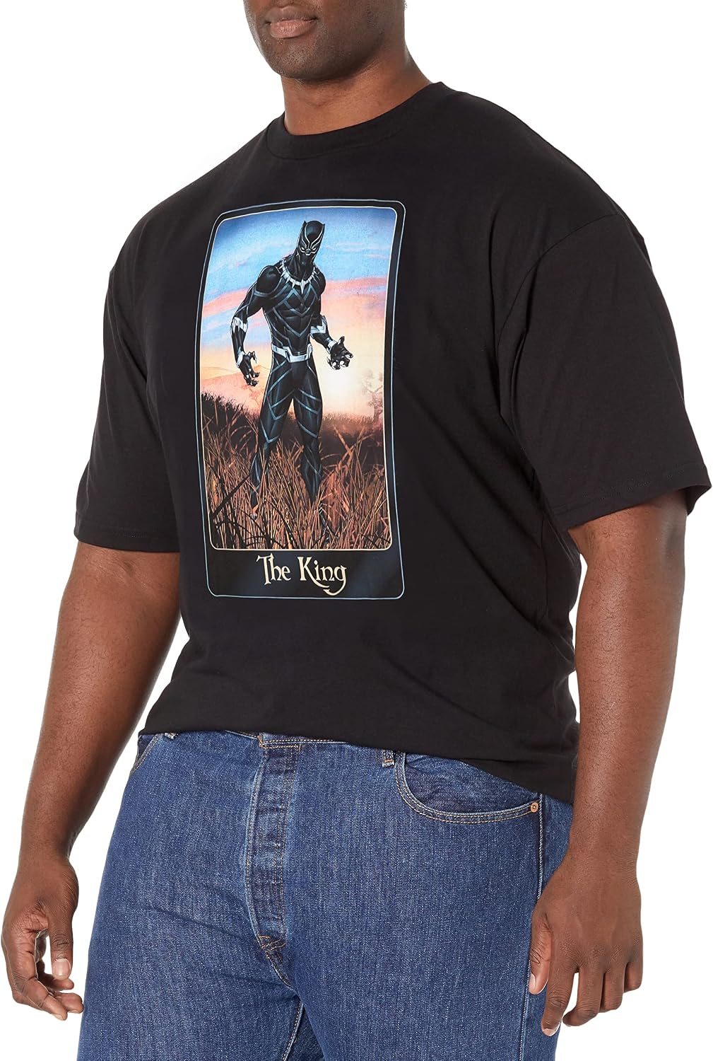 Marvel Big & Tall Classic Panther King Men's Tops Short Sleeve Tee Shirt T-Shirt | US Viral Style
