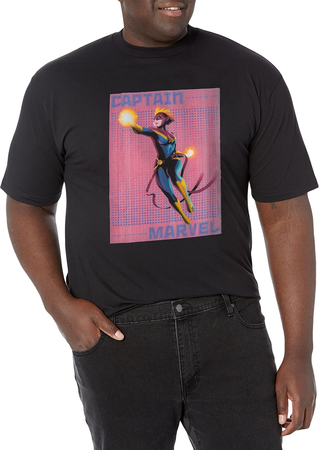 Marvel Classic Halftone Captain Men's Tops Short Sleeve Tee Shirt T-Shirt | Best Seller