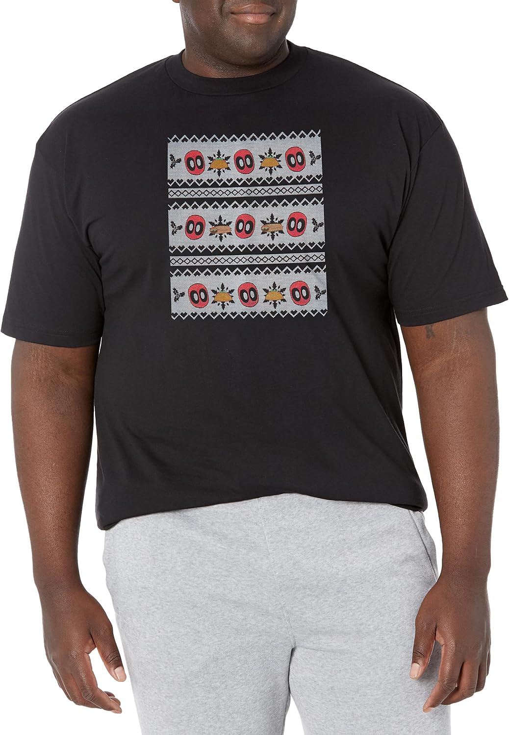 Marvel Big & Tall Classic Deadpool Sweater Men's Tops Short Sleeve Tee Shirt Sweater | Aesthetic Streetwear