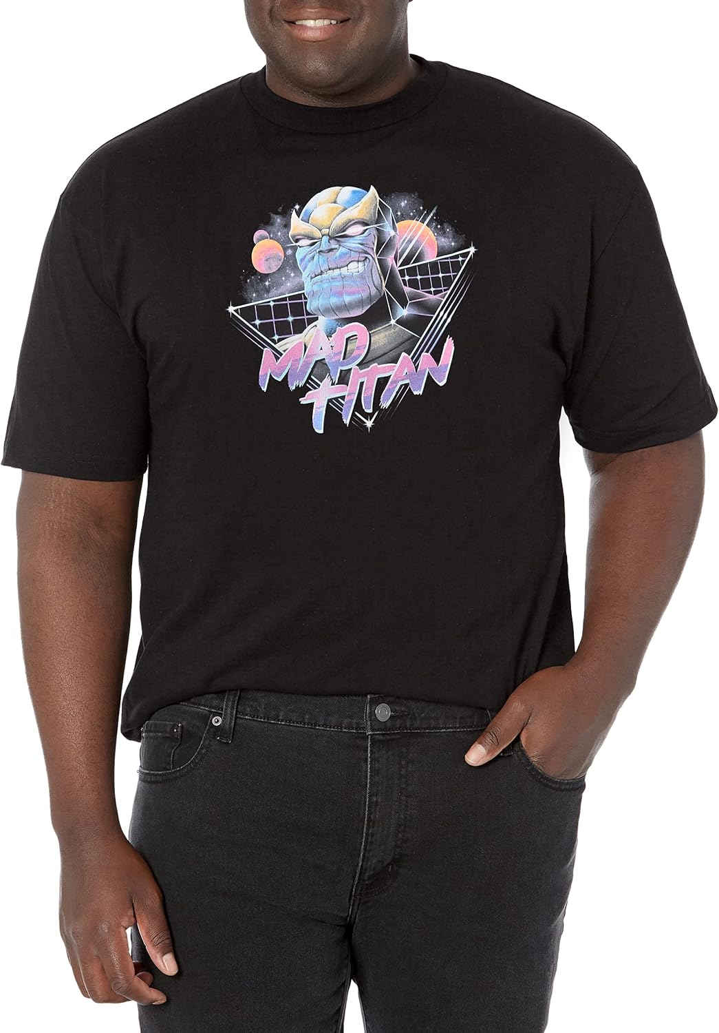 Marvel Classic Retro Thanos Men's Tops Short Sleeve Tee Shirt T-Shirt | Best Seller