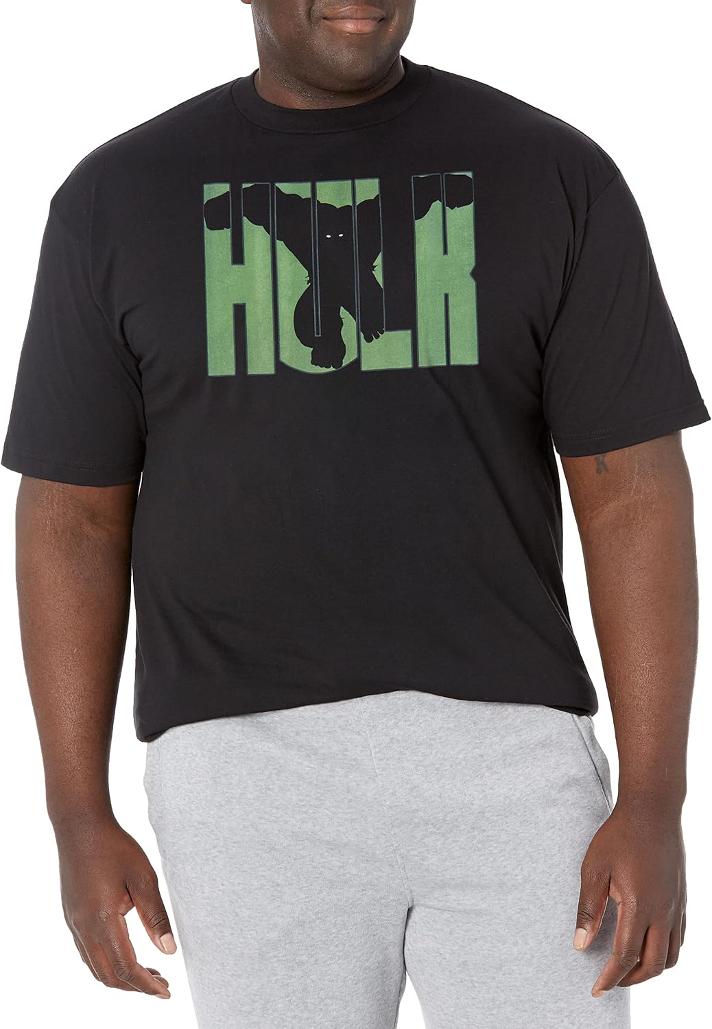 Marvel Big & Tall Classic Hulk Blockletters Men's Tops Short Sleeve Tee Shirt T-Shirt | US Viral Style