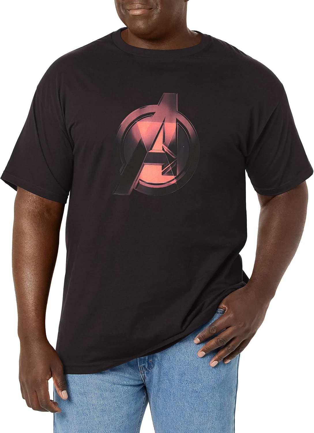 Marvel Big & Tall Widow Avenger Logo Men's Tops Short Sleeve Tee Shirt T-Shirt | Aesthetic Streetwear