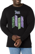 Warner Brothers Big & Tall Batman Joker Panels Men's Tops Long Sleeve Tee Shirt, Black, 5X-Large T-Shirt | US Viral S...