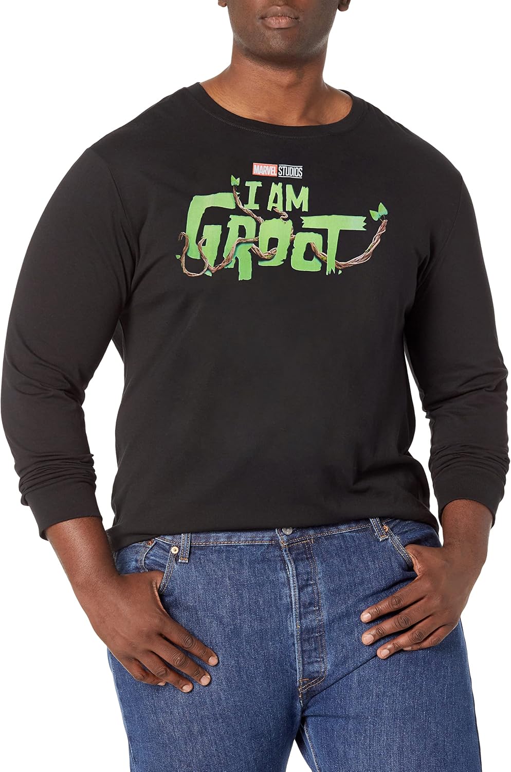 Marvel Big & Tall Groot Logo Men's Tops Short Sleeve Tee Shirt T-Shirt | Premium Quality