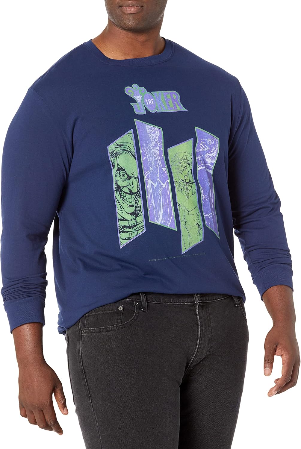 WARNER BROS Mens Batman Joker Panels Men's Tops Long Sleeve Tee Shirt T-Shirt | Best Seller