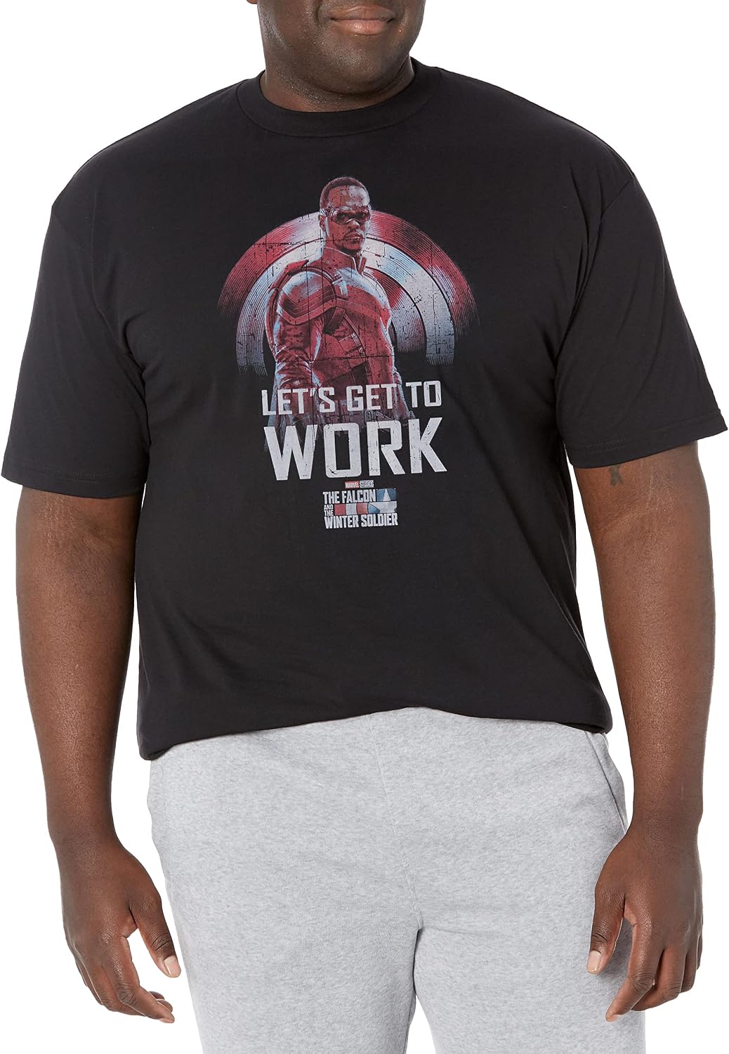 Marvel Big & Tall Falcon and The Winter Soldier I'm in Charge Men's Tops Short Sleeve Tee Shirt T-Shirt | US Viral Style