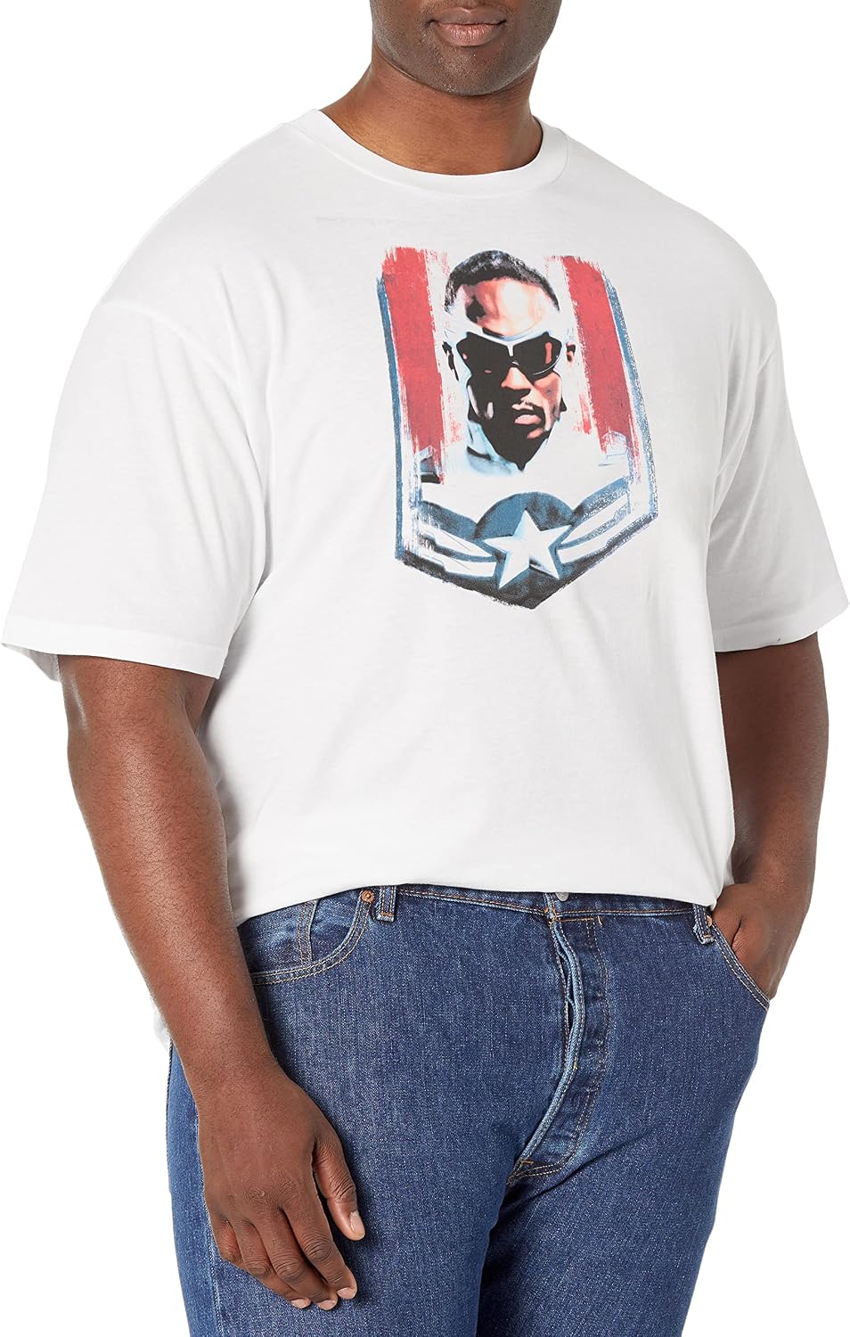 Marvel Big & Tall Falcon and The Winter Soldier Take on The Mantle Men's Tops Short Sleeve Tee Shirt T-Shirt | US Vir...