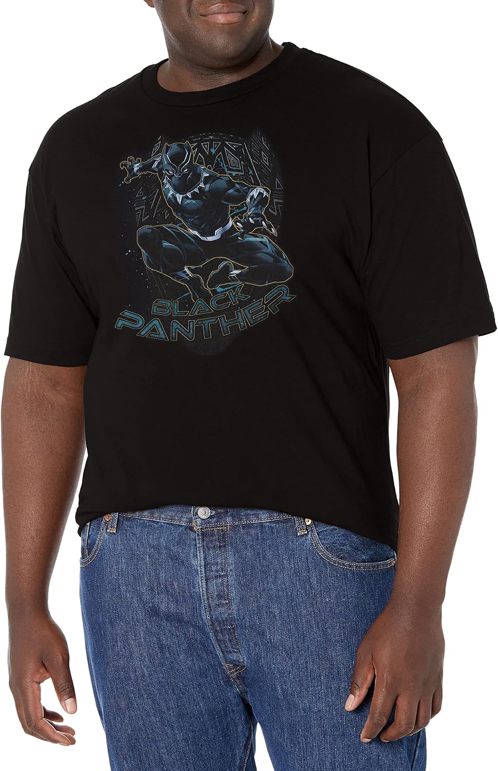 Marvel Big & Tall Classic Golden Panther Men's Tops Short Sleeve Tee Shirt T-Shirt | Best Seller