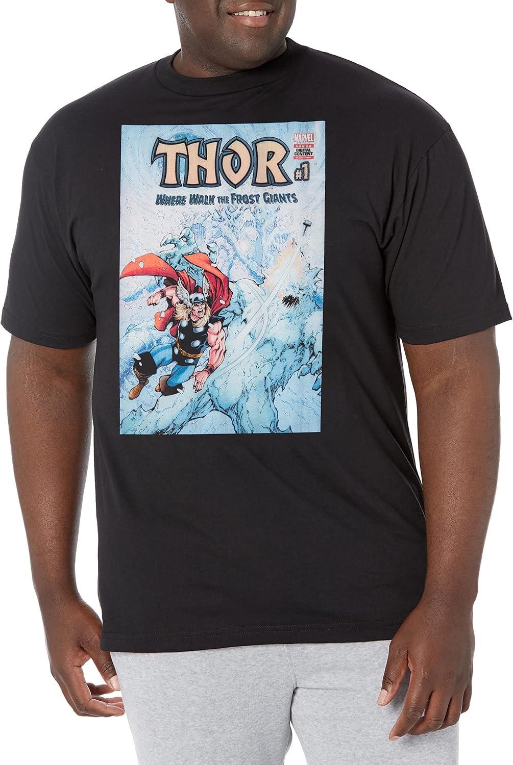 Marvel Big & Tall Classic Ice Thor Men's Tops Short Sleeve Tee Shirt T-Shirt | Best Seller