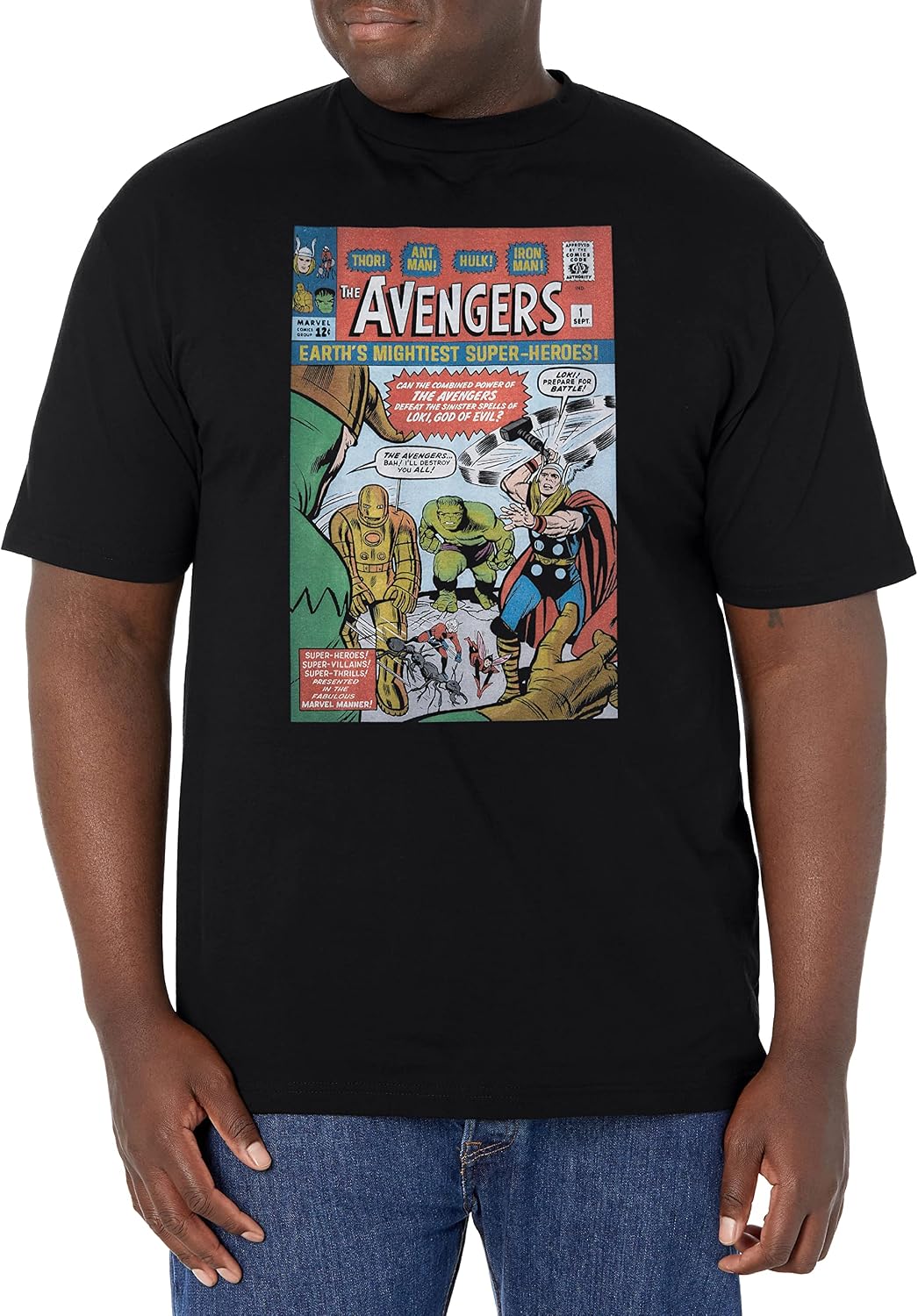 Marvel Big & Tall Classic Avengers 1 Men's Tops Short Sleeve Tee Shirt T-Shirt | Premium Quality