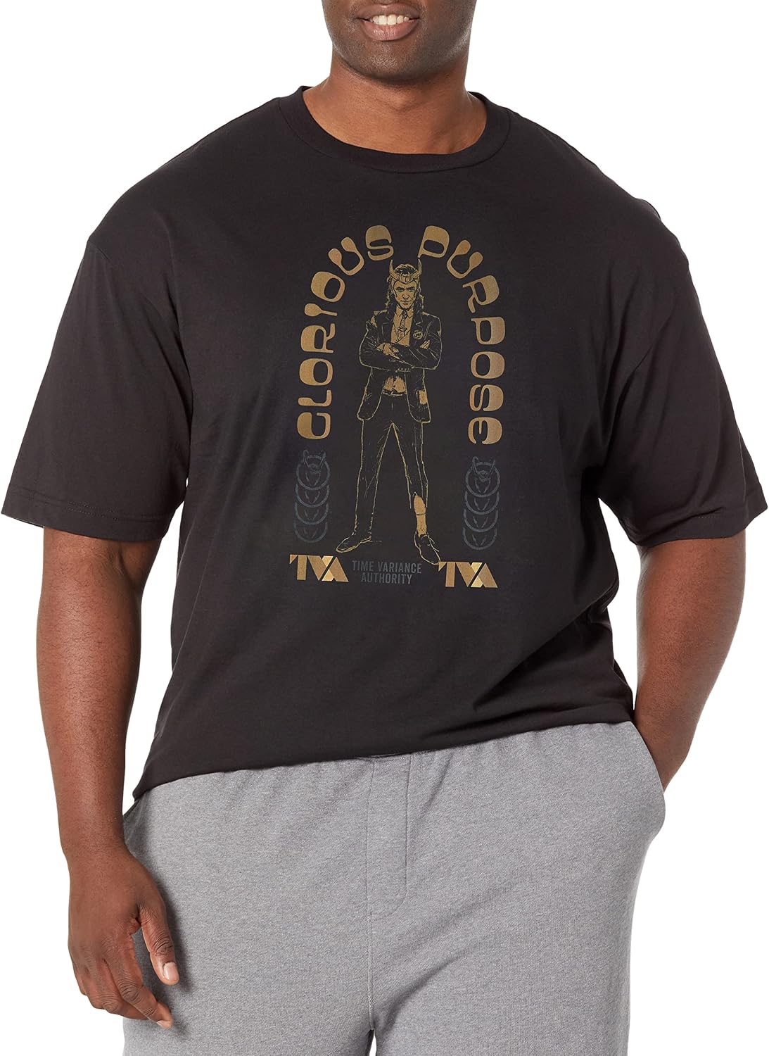 Marvel Big & Tall Loki Glorious Arch Men's Tops Short Sleeve Tee Shirt T-Shirt | US Viral Style