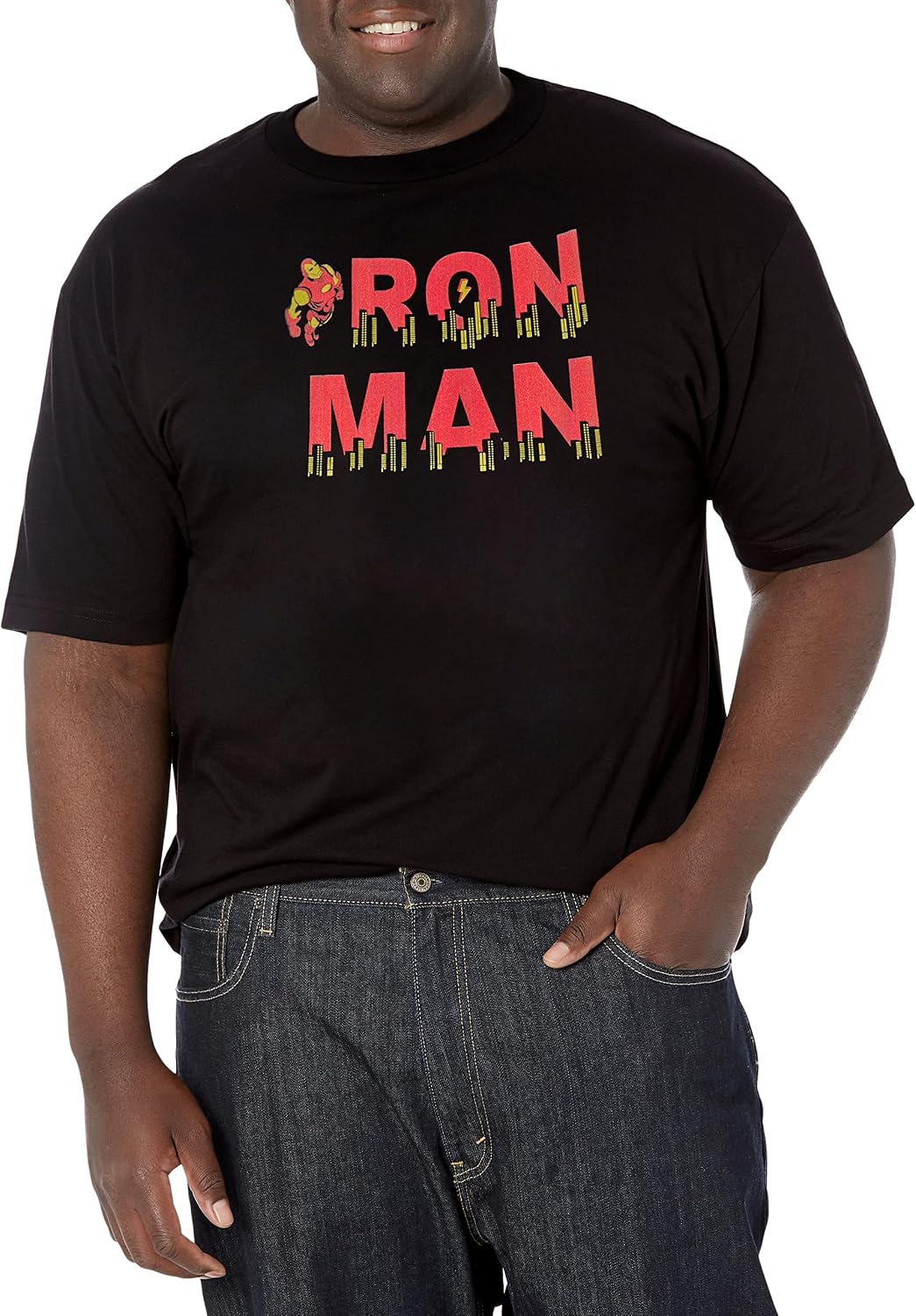 Marvel Big & Tall Classic Halftone Ironman Men's Tops Short Sleeve Tee Shirt T-Shirt | Premium Quality