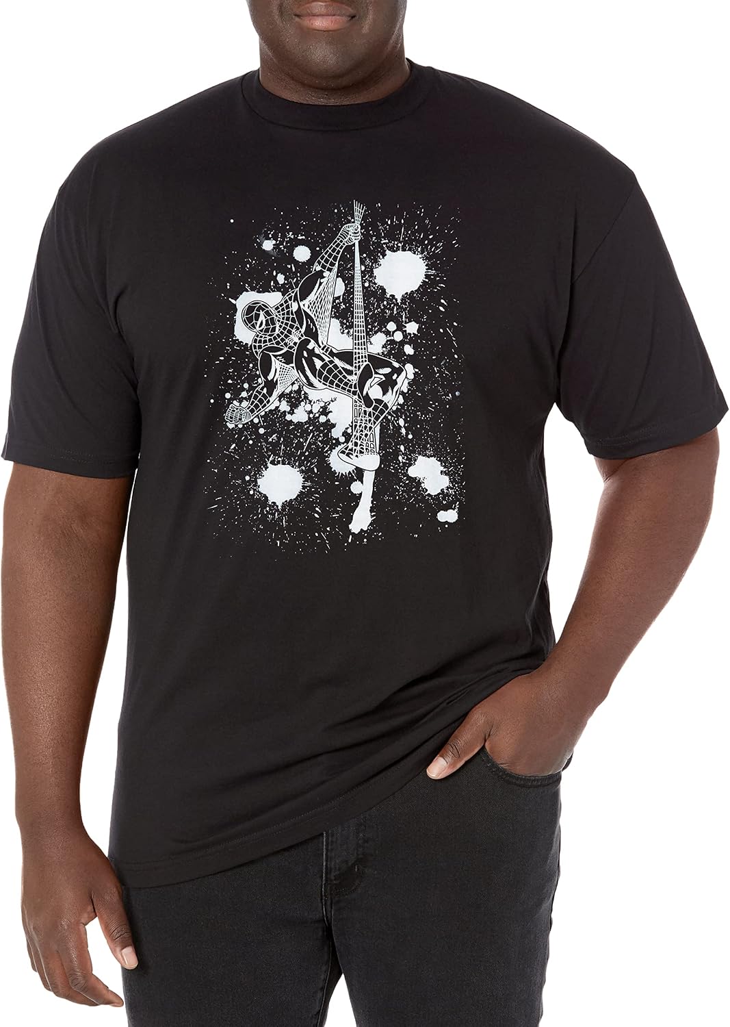 Marvel Big & Tall Classic Spider Ink Men's Tops Short Sleeve Tee Shirt T-Shirt | US Viral Style