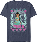 Disney Princesses Jasmine World Sweater Men's Tops Short Sleeve Tee Shirt Sweater | Trending 2025