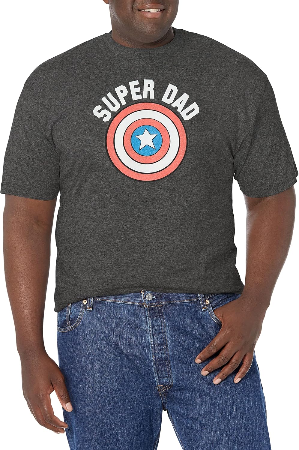 Marvel Big & Tall Classic Super Dad Men's Tops Short Sleeve Tee Shirt T-Shirt | US Viral Style