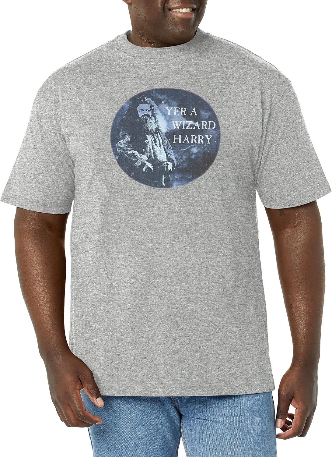 Harry Potter Warner Brothers Yer A Wizard Men's Tops Short Sleeve Tee Shirt Athletic Heather T-Shirt | Aesthetic Stre...