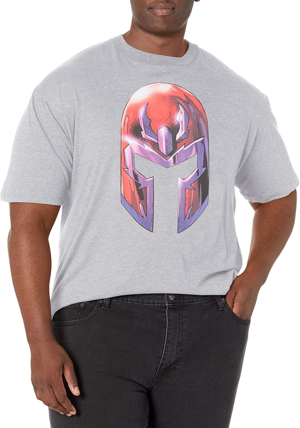 Marvel Big & Tall Classic Magneto Helmet Men's Tops Short Sleeve Tee Shirt T-Shirt | Best Seller