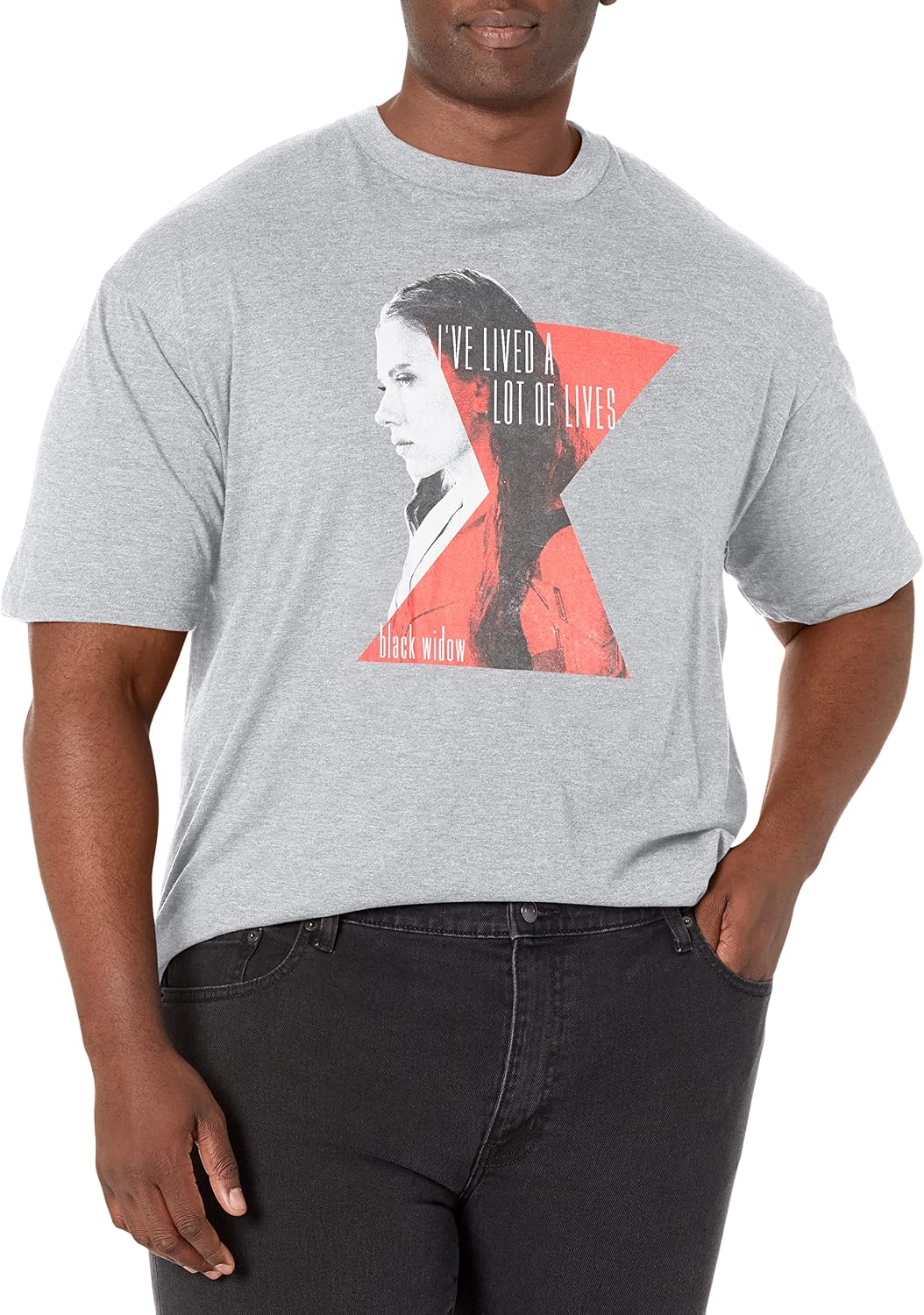 Marvel Big & Tall Lives of Widow Men's Tops Short Sleeve Tee Shirt T-Shirt | Aesthetic Streetwear