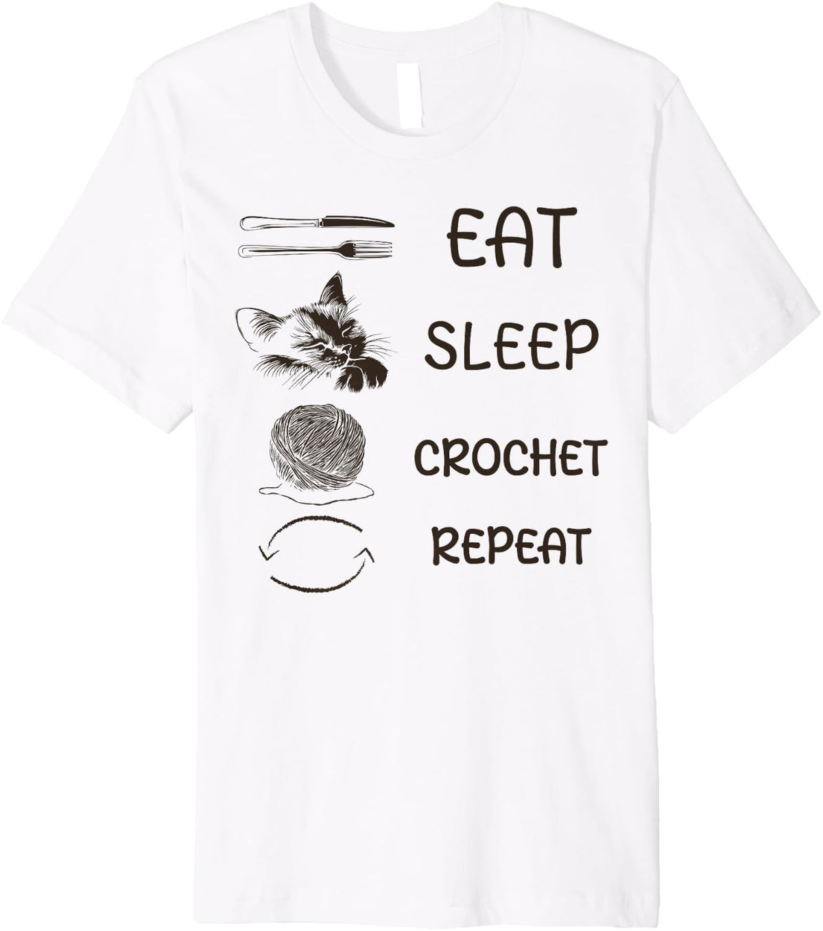 Eat Sleep Crochet Repeat Funny Yarn Crafting Sleep Pajama Premium Yarn Supply | Top Rated | High CTR Title