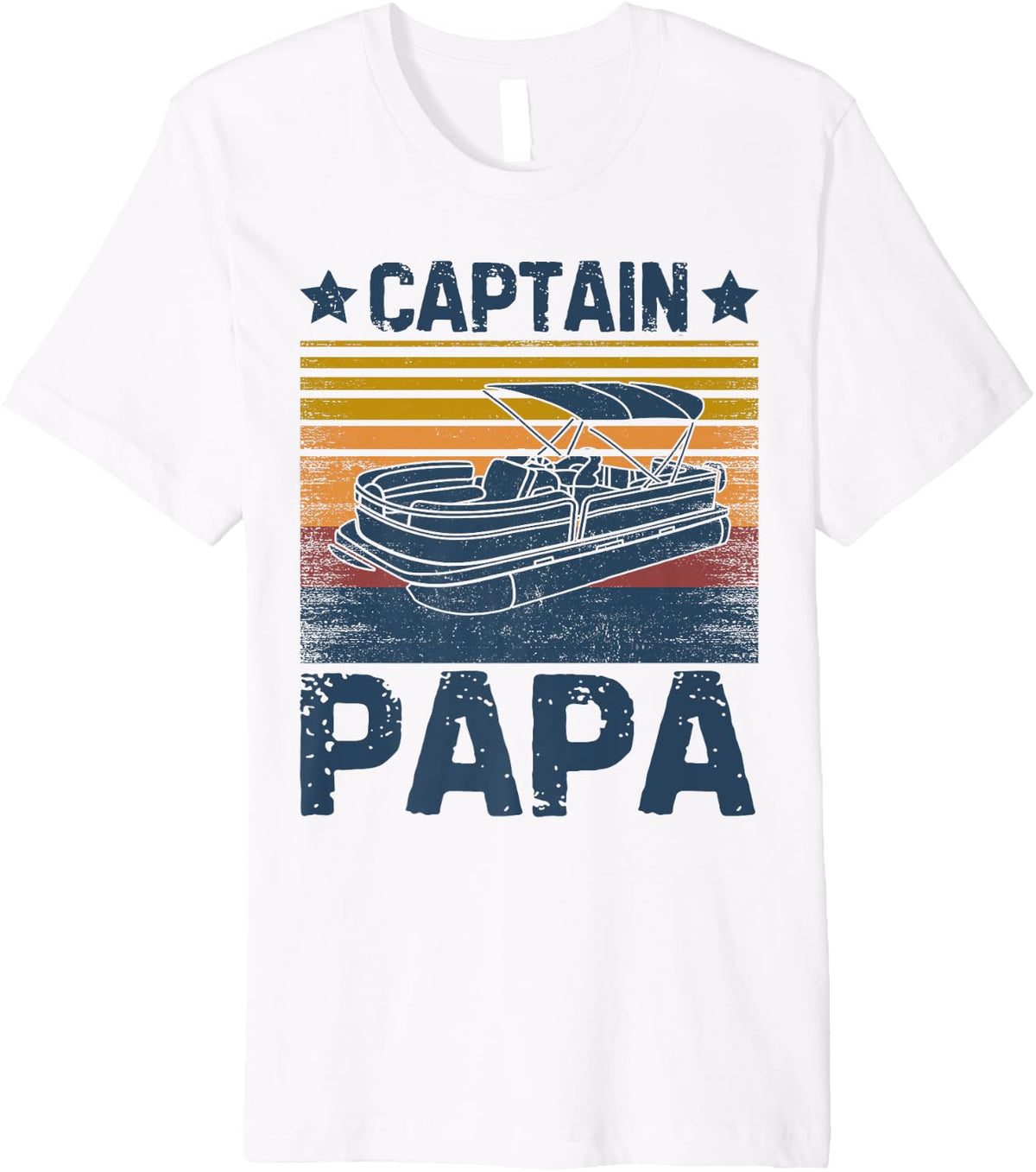 Captain Papa Funny Boat Dad Boating Lake Sailing Family Premium Apparel Premium Print Everyday Wear