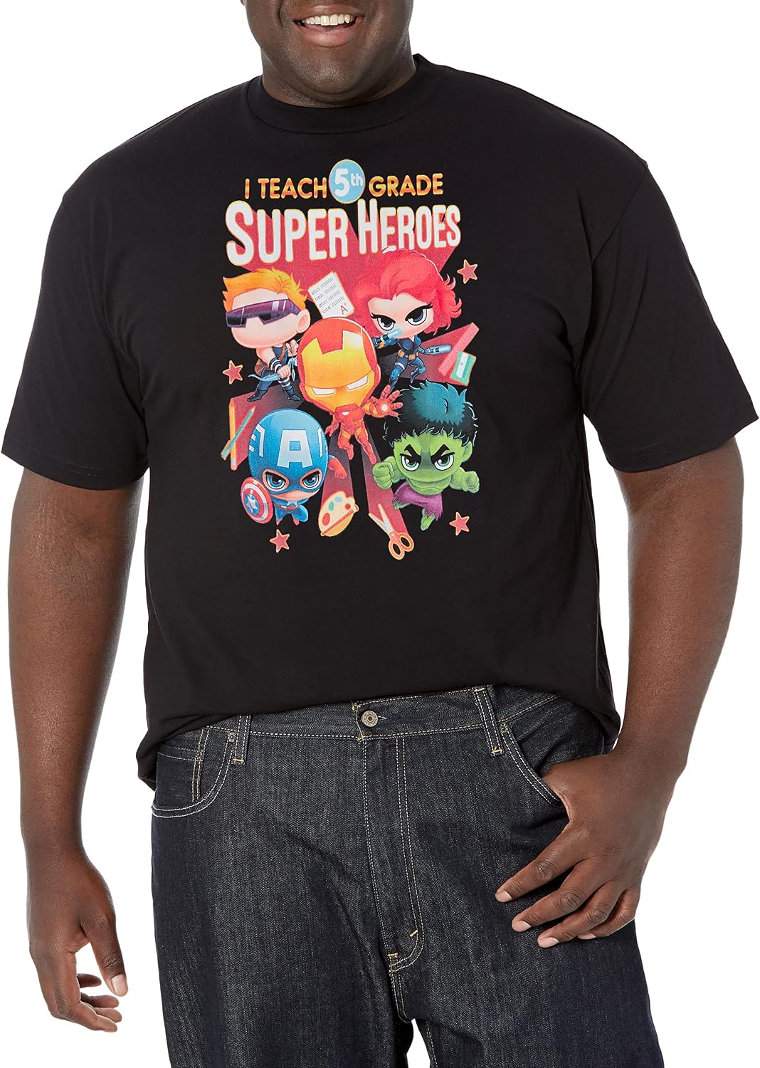 Marvel Big & Tall Classic Teaching 5th Grade Men's Tops Short Sleeve Tee Shirt T-Shirt | Aesthetic Streetwear