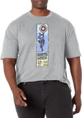 Marvel Big & Tall Classic Cap Label Men's Tops Short Sleeve Tee Shirt T-Shirt | Aesthetic Streetwear