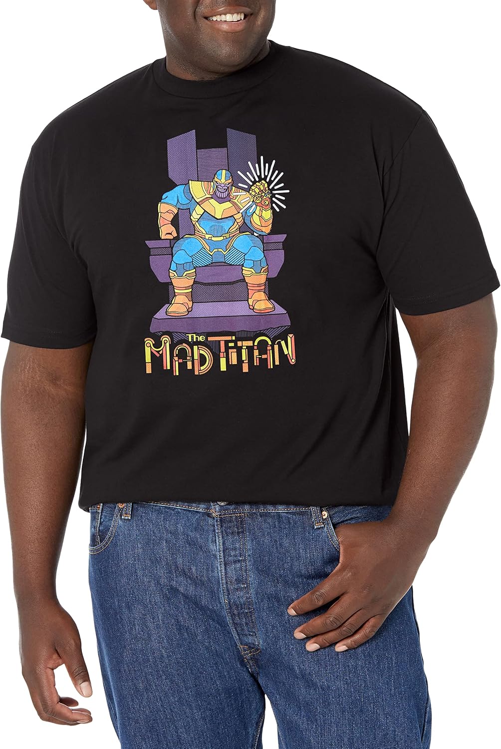 Marvel Big & Tall Avengers Classic Titan Throne Men's Tops Short Sleeve Tee Shirt T-Shirt | Aesthetic Streetwear