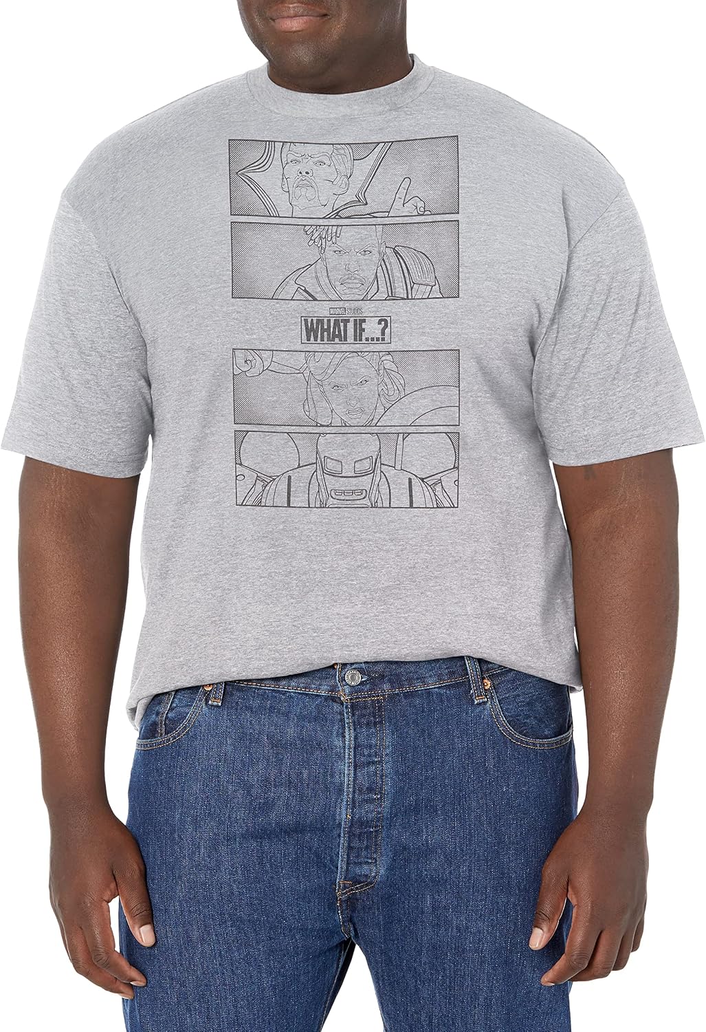 Marvel Big & Tall Group Line Art Men's Tops Short Sleeve Tee Shirt T-Shirt | Trending 2025