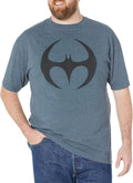 DC Comics Men's Big & Tall Bat Logo Six T-Shirt, Navy Heather, Large Tall T-Shirt | Aesthetic Streetwear