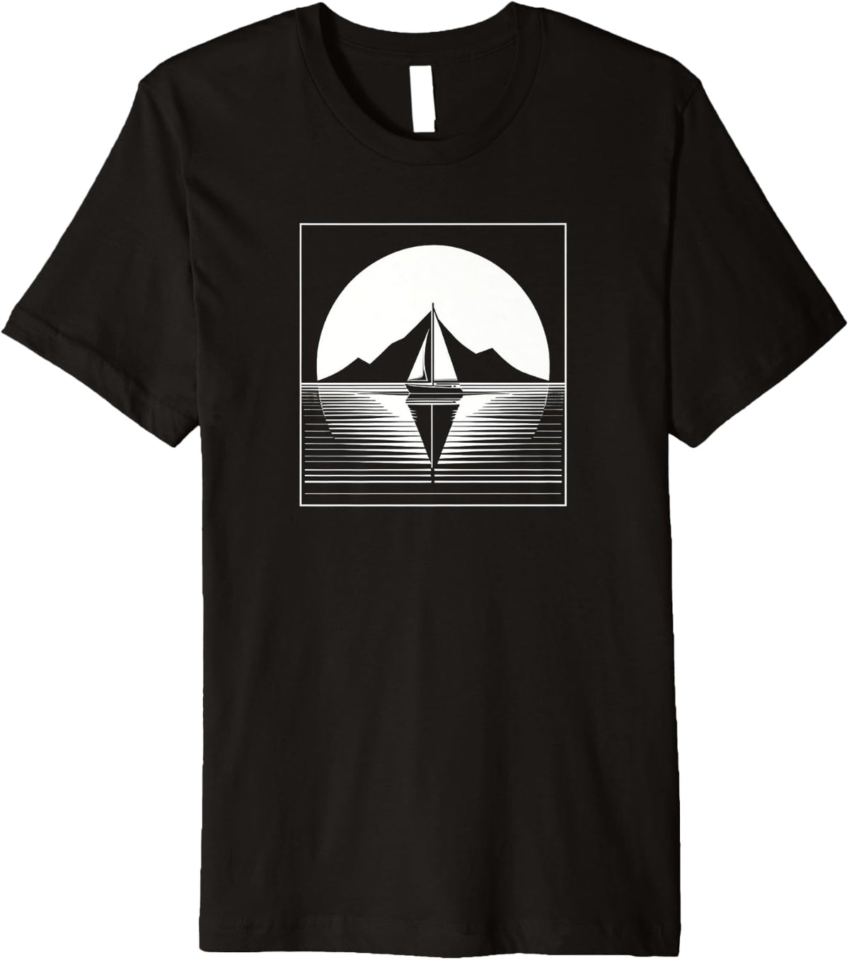 Sailboat On Lake Classy Minimalist Nautical Sailing Boater Premium Apparel High Search Demand Everyday Wear