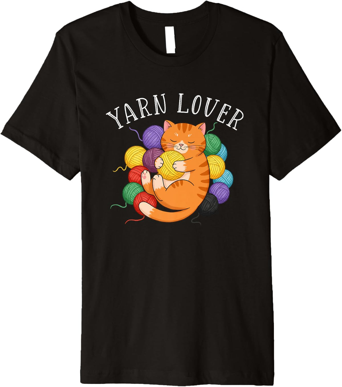 Yarn Lover Cozy Cat Embracing Balls Of Yarn Premium Yarn Supply | Viral US Pick | Best Seller Choice