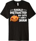 Knitting Yarn Crochet Easily Distracted By Cats And Yarn Premium Yarn Supply | High Search Volume | Customer Favorite