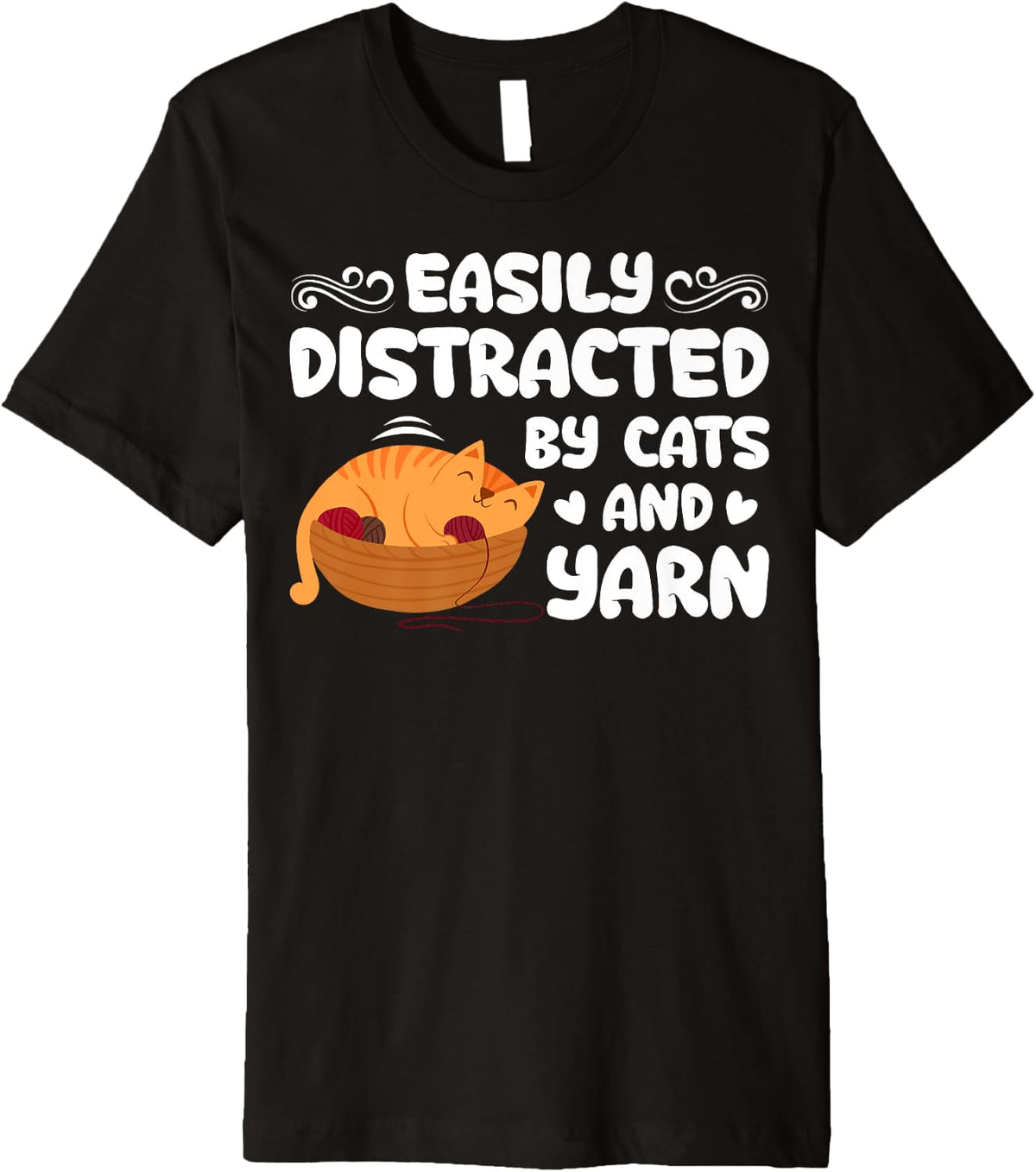 Knitting Yarn Crochet Easily Distracted By Cats And Yarn Premium Yarn Supply | High Search Volume | Customer Favorite