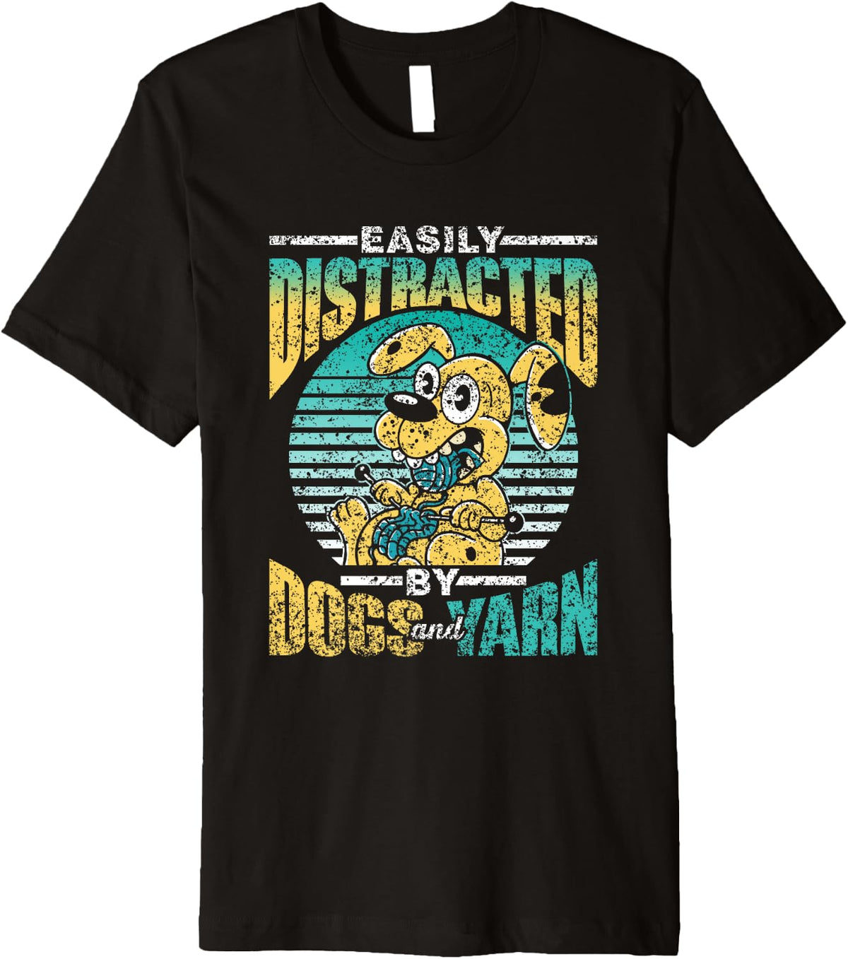 Easily Distracted By Dogs And Yarn Knitter Knit Knitting Premium Yarn Supply | Trending 2025 | Perfect for Crafters